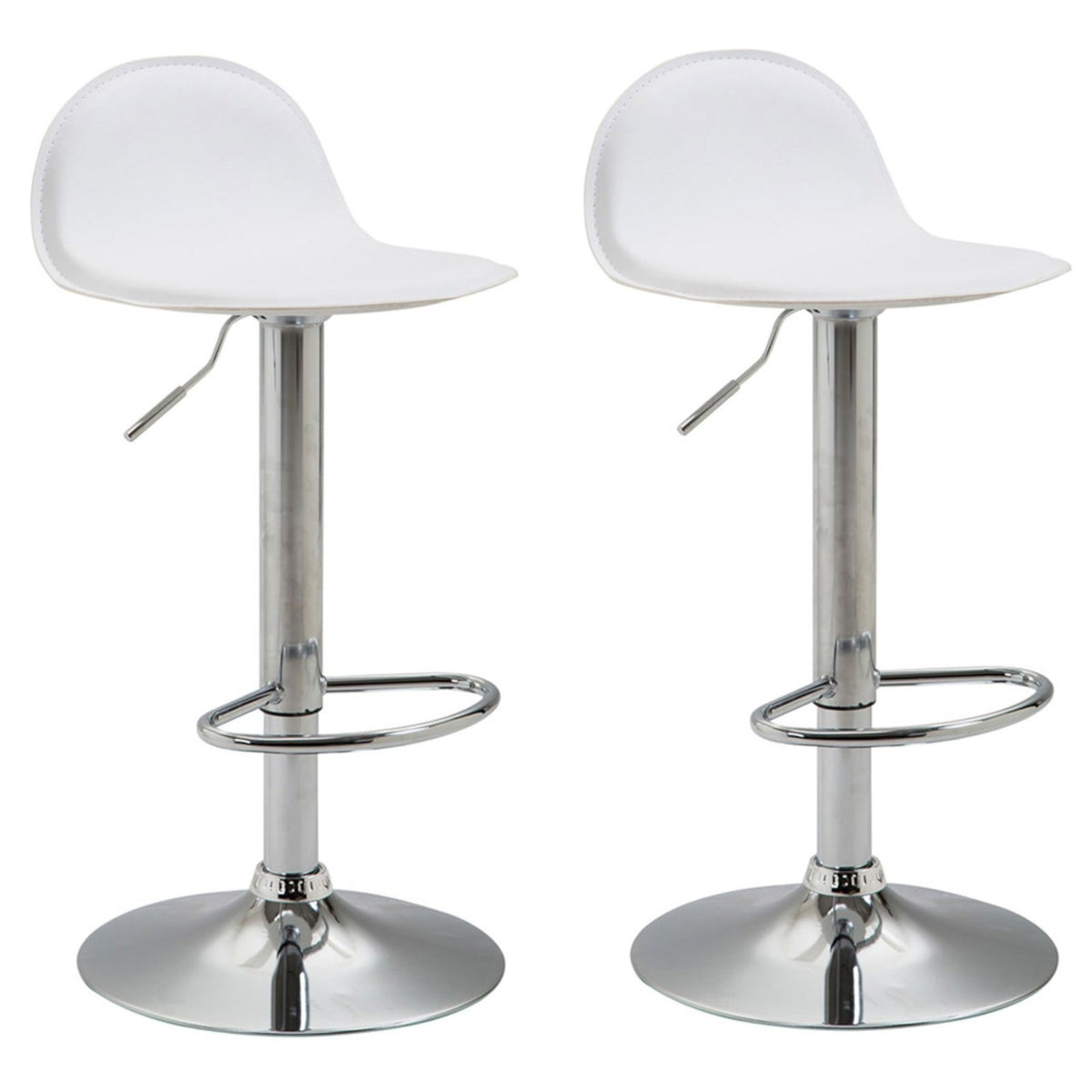 2er Set Barhocker Lana V2 Chrom - weiß