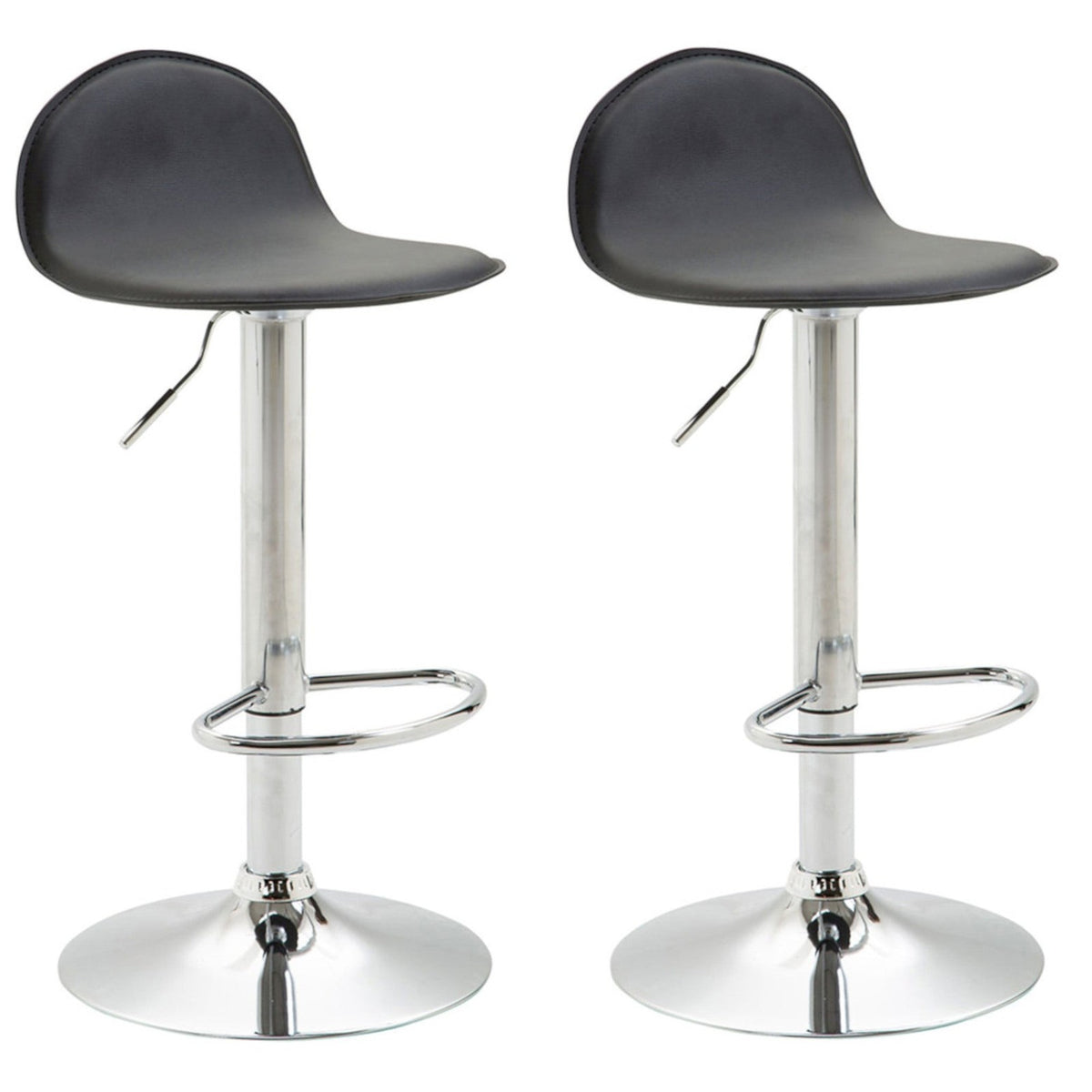2er Set Barhocker Lana V2 Chrom - schwarz