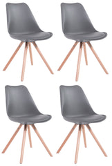 4er Set St�hle Toulouse Kunstleder Rund natura - grau