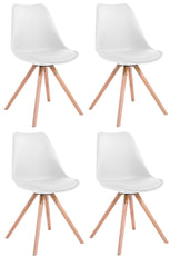 4er Set St�hle Toulouse Kunstleder Rund natura - wei�