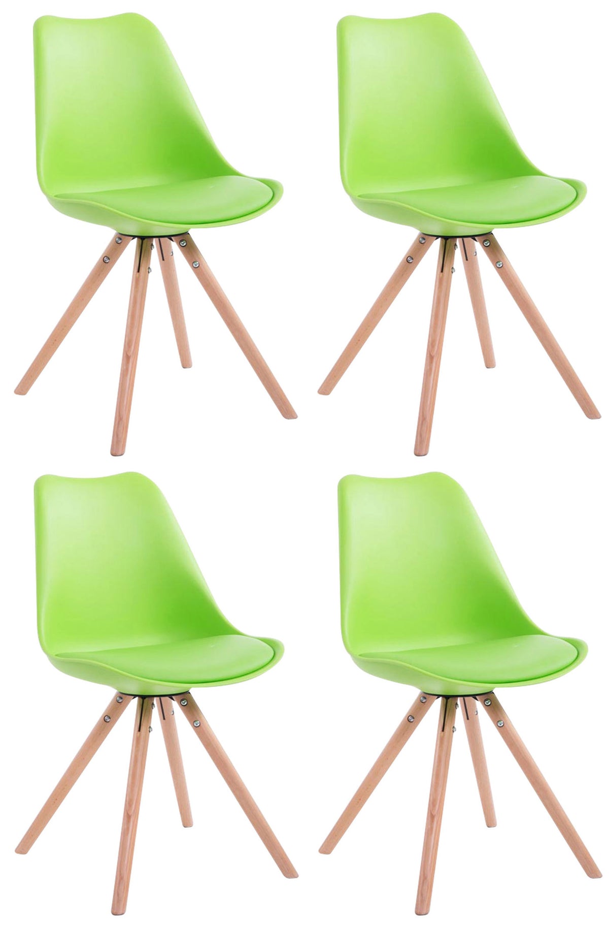 4er Set St�hle Toulouse Kunstleder Rund natura - gr�n