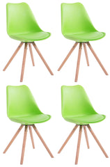 4er Set St�hle Toulouse Kunstleder Rund natura - gr�n