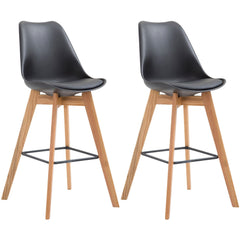 2er Set Barhocker Metz Kunststoff natura - schwarz