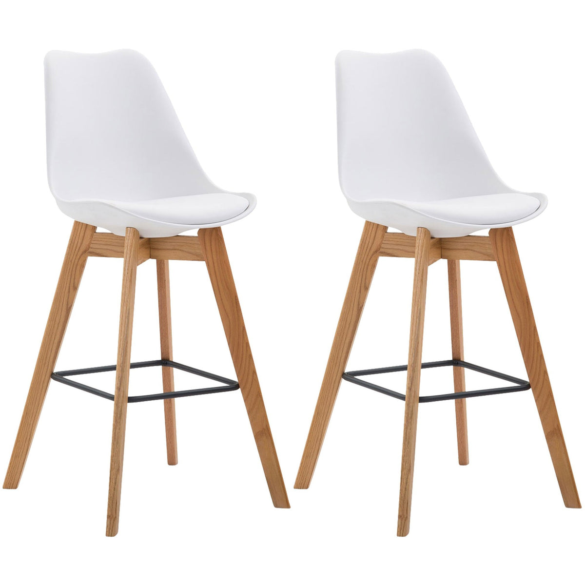 2er Set Barhocker Metz Kunststoff natura - weiß