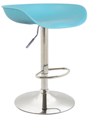 4er Set Barhocker Anaheim Kunststoff chrom - blau