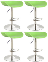 4er Set Barhocker Anaheim Kunststoff chrom - gr�n