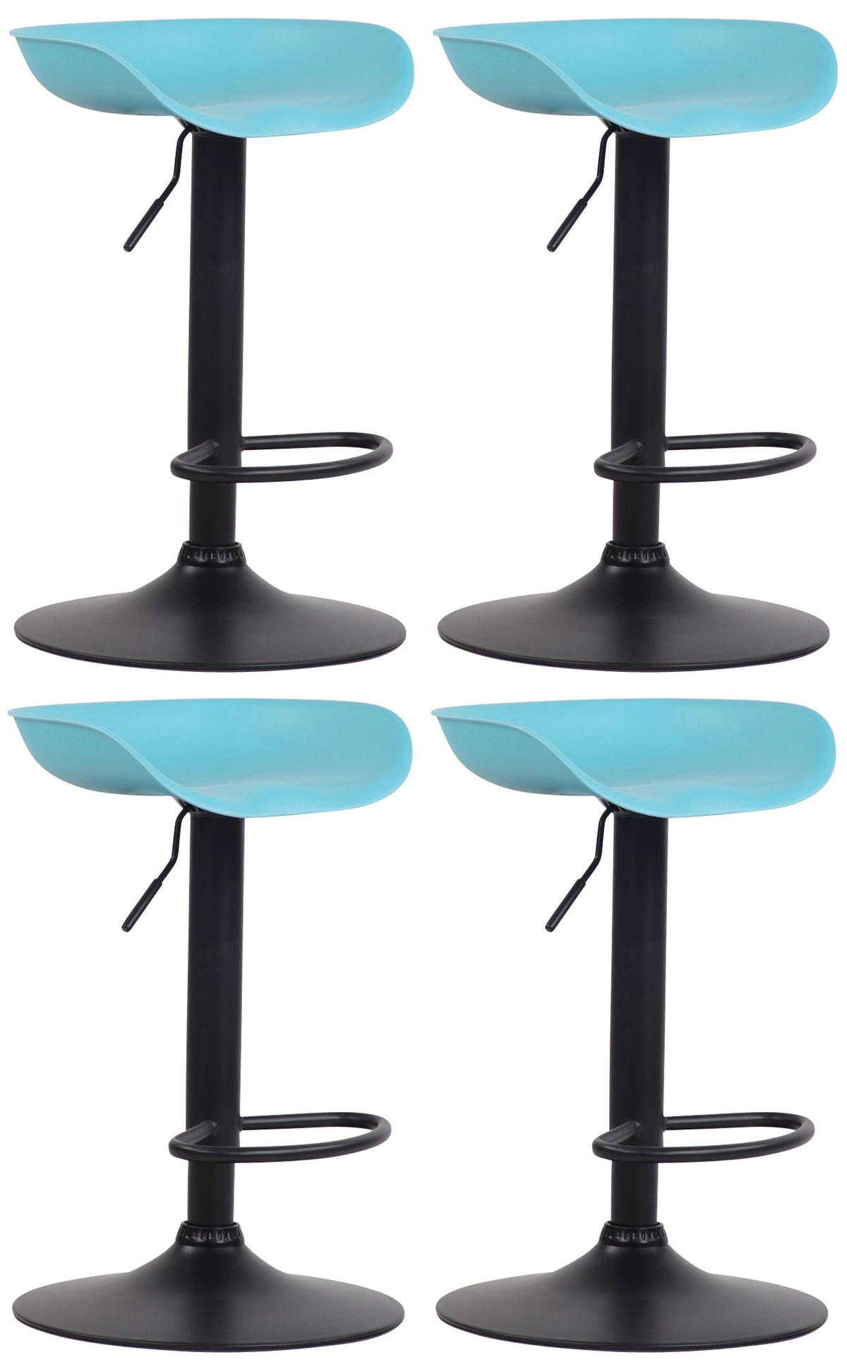 4er Set Barhocker Anaheim Kunststoff schwarz - blau