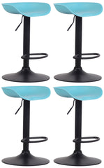 4er Set Barhocker Anaheim Kunststoff schwarz - blau