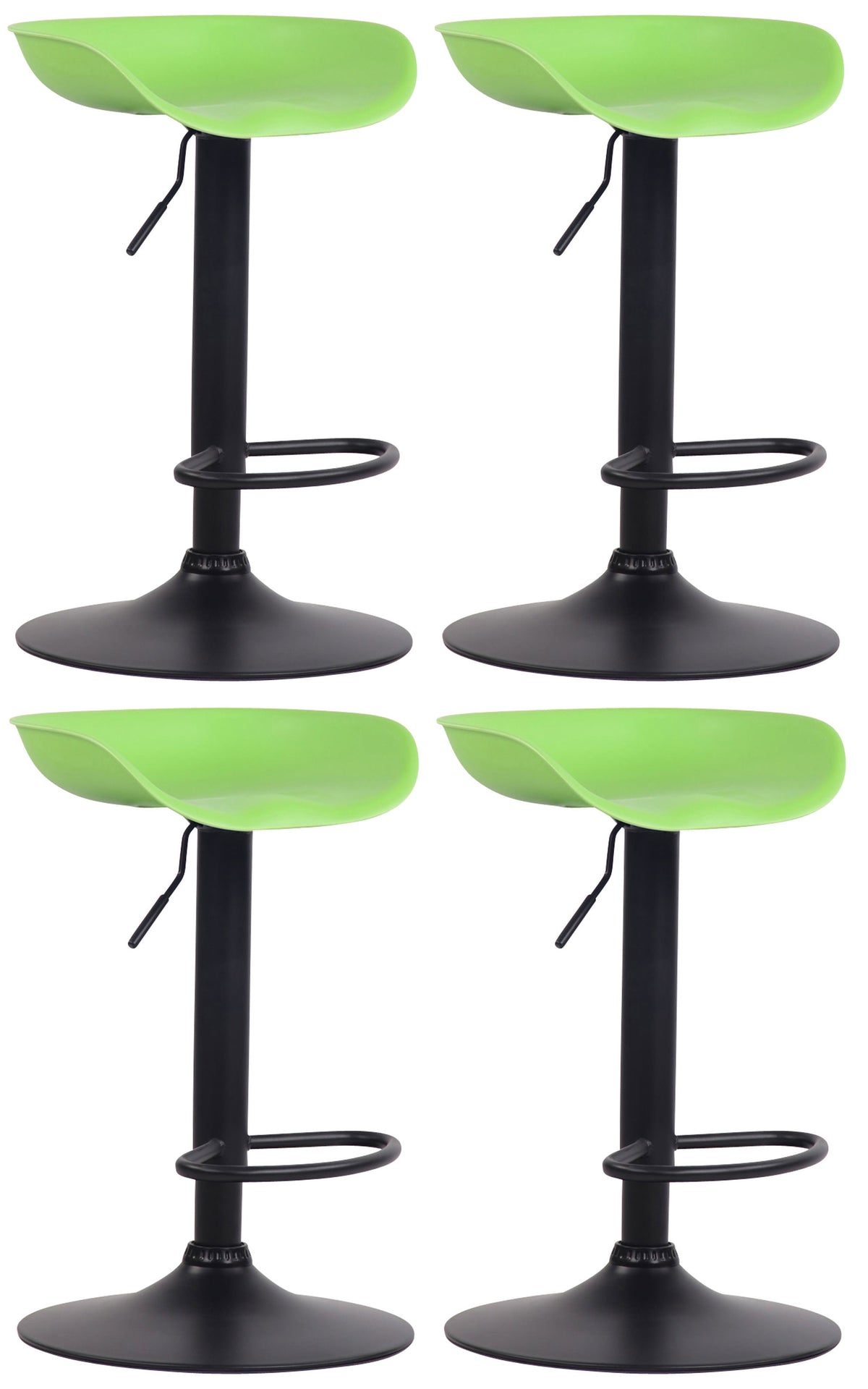 4er Set Barhocker Anaheim Kunststoff schwarz - gr�n