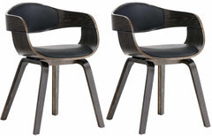 2er Set Stühle Kingston Kunstleder - schwarz/grau
