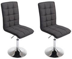 2er Set Esszimmerstühle Peking V2 Stoff - dunkelgrau
