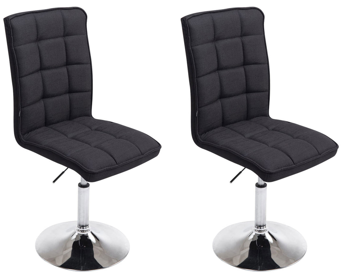 2er Set Esszimmerstühle Peking V2 Stoff - schwarz