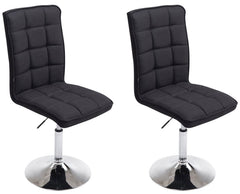 2er Set Esszimmerstühle Peking V2 Stoff - schwarz
