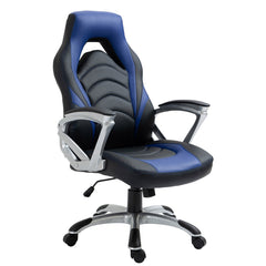 Bürostuhl Foxton Kunstleder - schwarz/blau