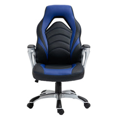Bürostuhl Foxton Kunstleder - schwarz/blau