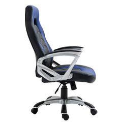 Bürostuhl Foxton Kunstleder - schwarz/blau