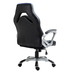 Bürostuhl Foxton Kunstleder - schwarz/blau
