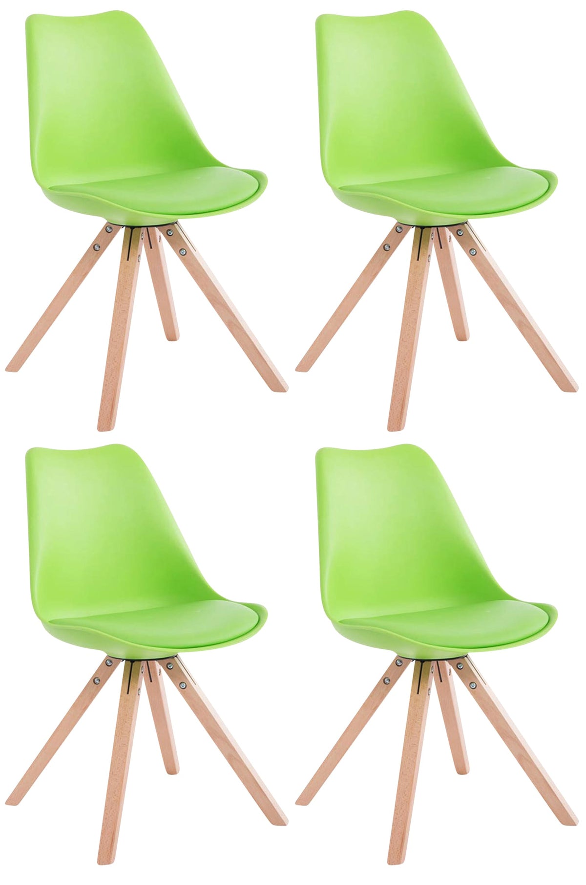 4er Set St�hle Toulouse Kunstleder Natura Square - gr�n