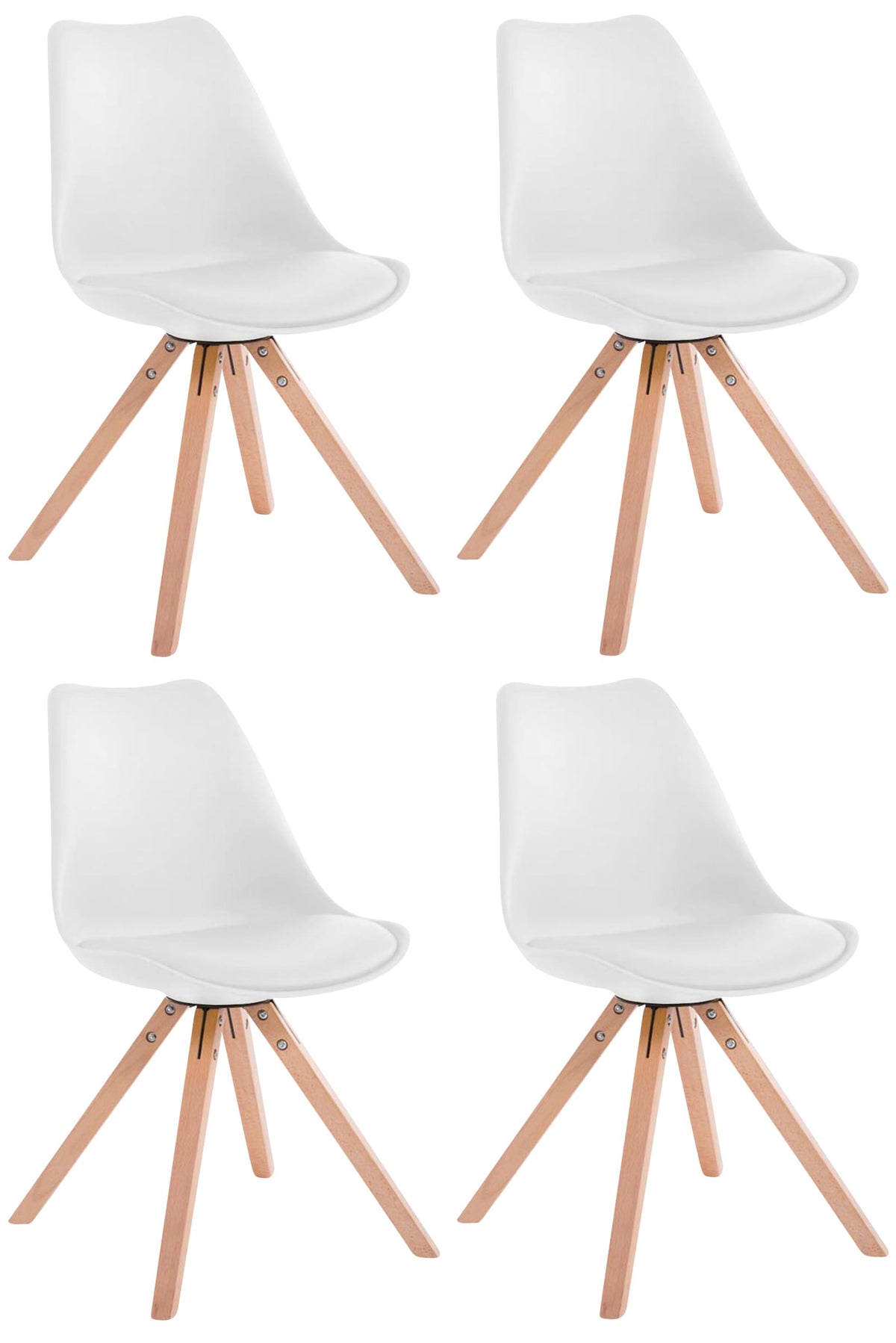 4er Set St�hle Toulouse Kunstleder Natura Square - wei�