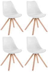 4er Set St�hle Toulouse Kunstleder Natura Square - wei�