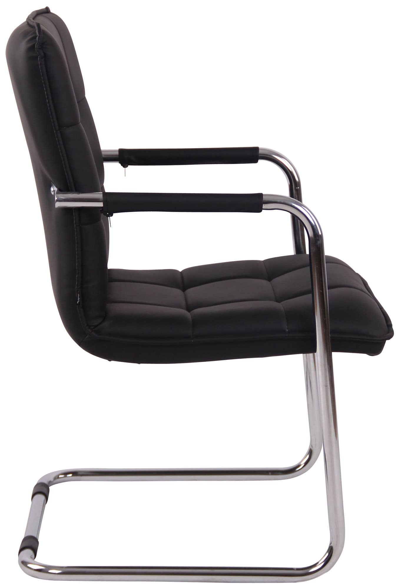 Set di 2 sedie Gandia in ecopelle nera con struttura cromata, ideali per arredare con stile e eleganza.