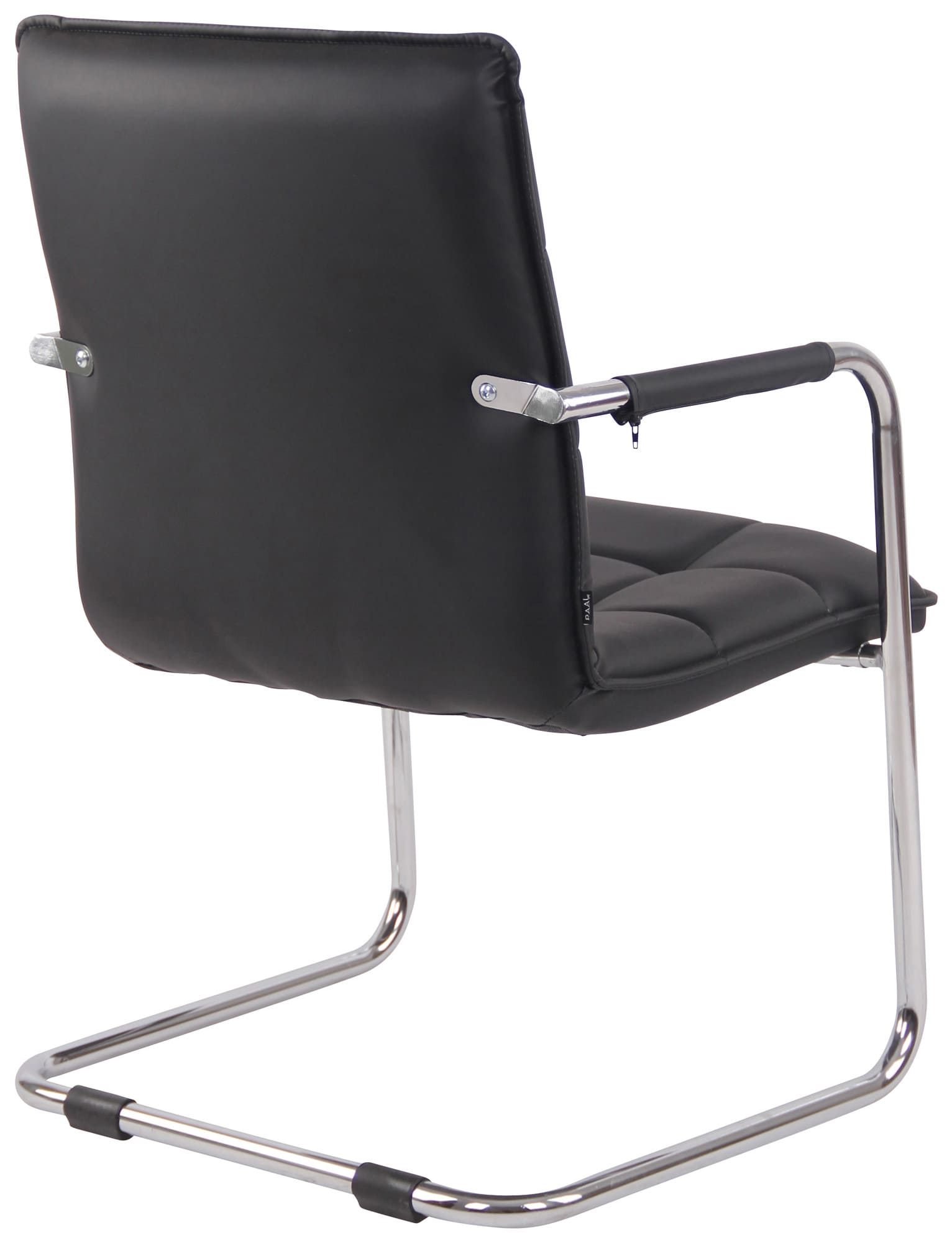 Set di 2 sedie Gandia in ecopelle nera con struttura cromata, ideali per arredare con stile e eleganza.