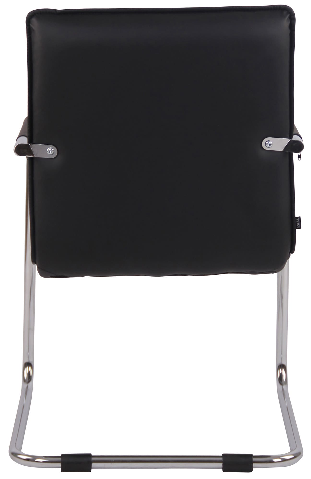 Set di 2 sedie Gandia in ecopelle nera con struttura cromata, ideali per arredare con stile e eleganza.