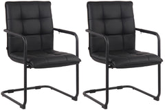 Set di 2 sedie Gandia in ecopelle nera per un design elegante e moderno in ogni ambiente.