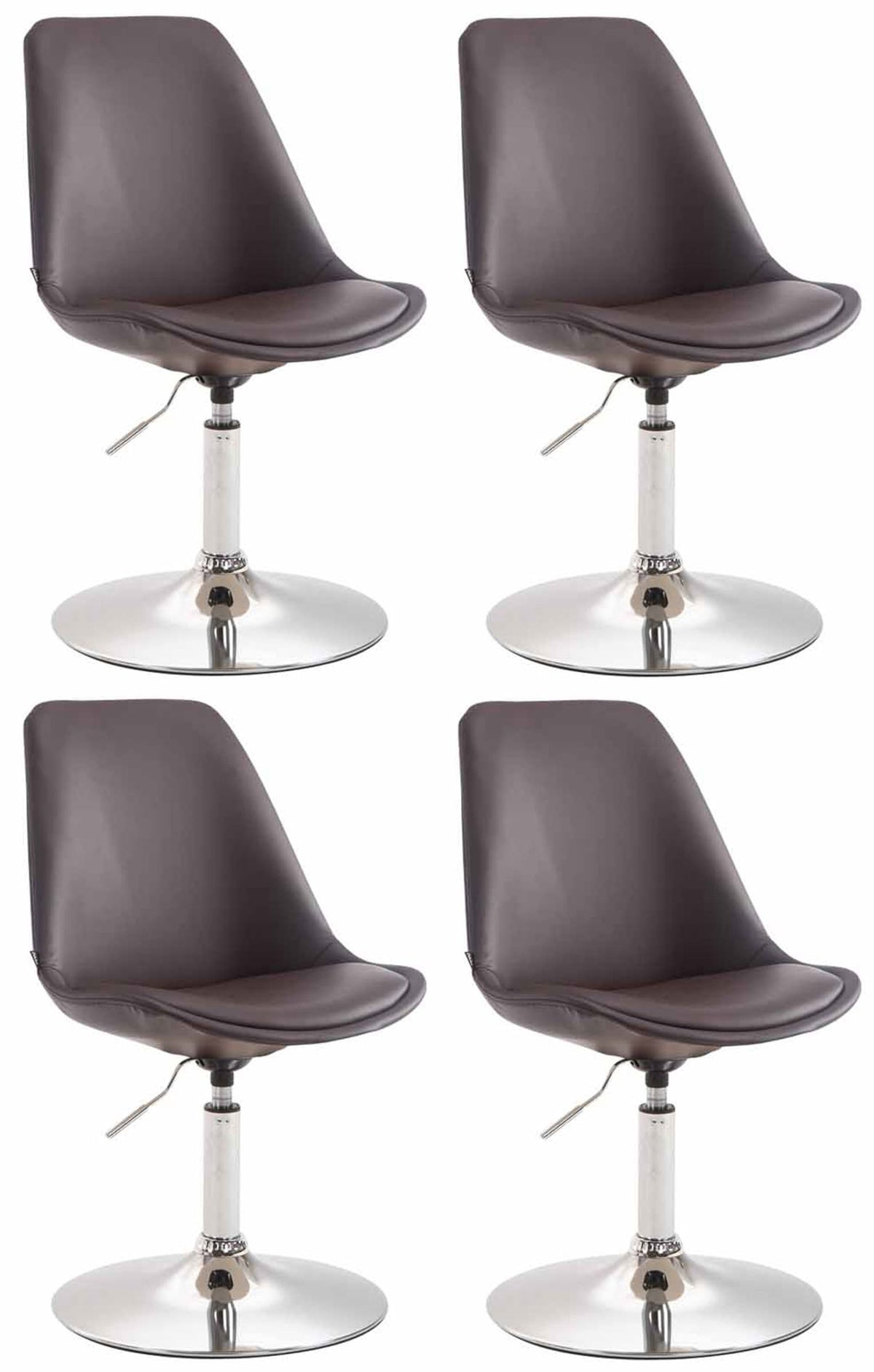 4er Set Esszimmerst�hle Maverick C Kunstleder - braun