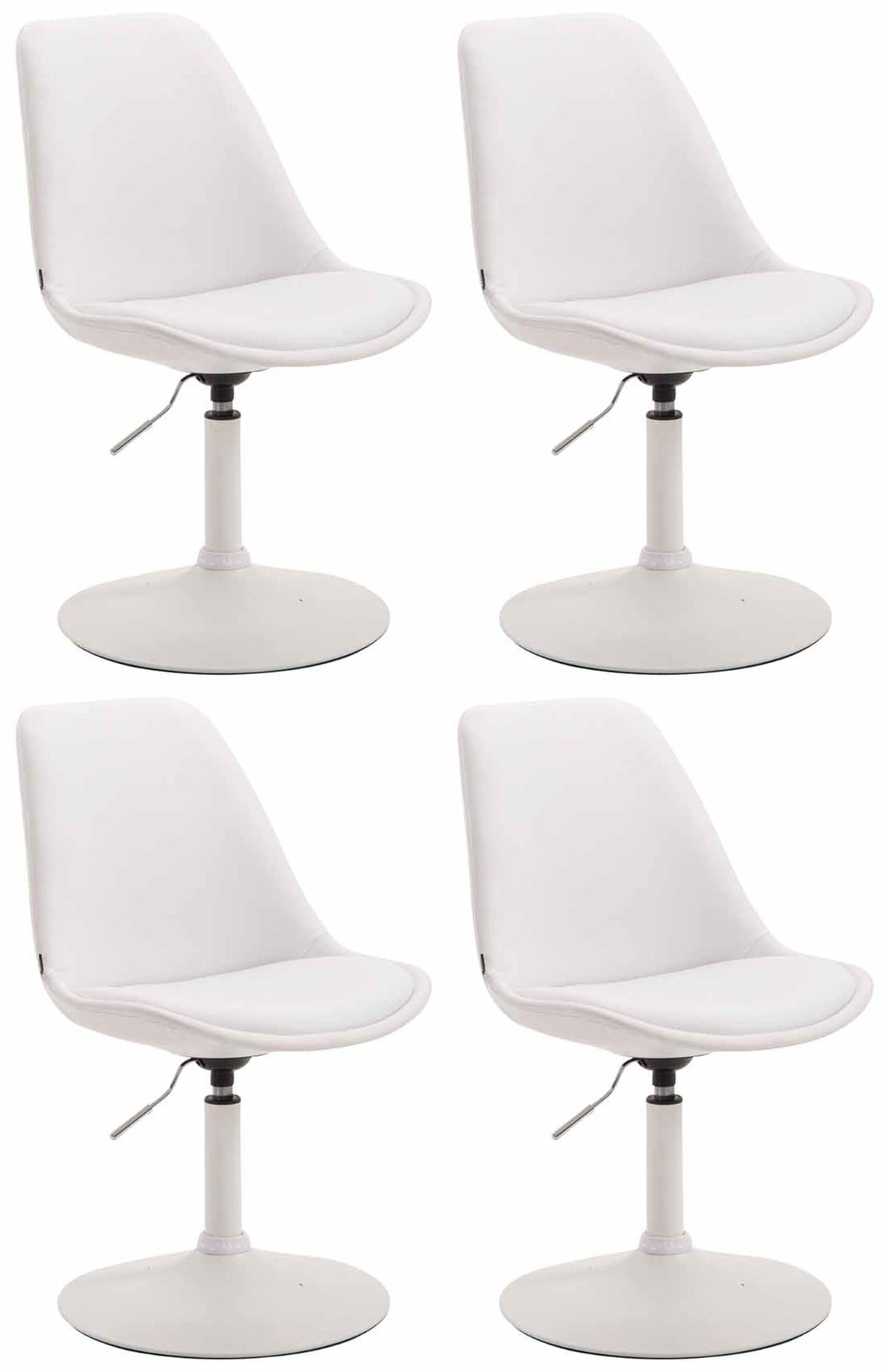 4er Set Esszimmerst�hle Maverick W Kunstleder - wei�