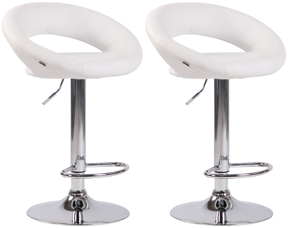 2er Set Barhocker Olinda Kunstleder chrom - wei�