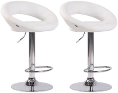 2er Set Barhocker Olinda Kunstleder chrom - wei�