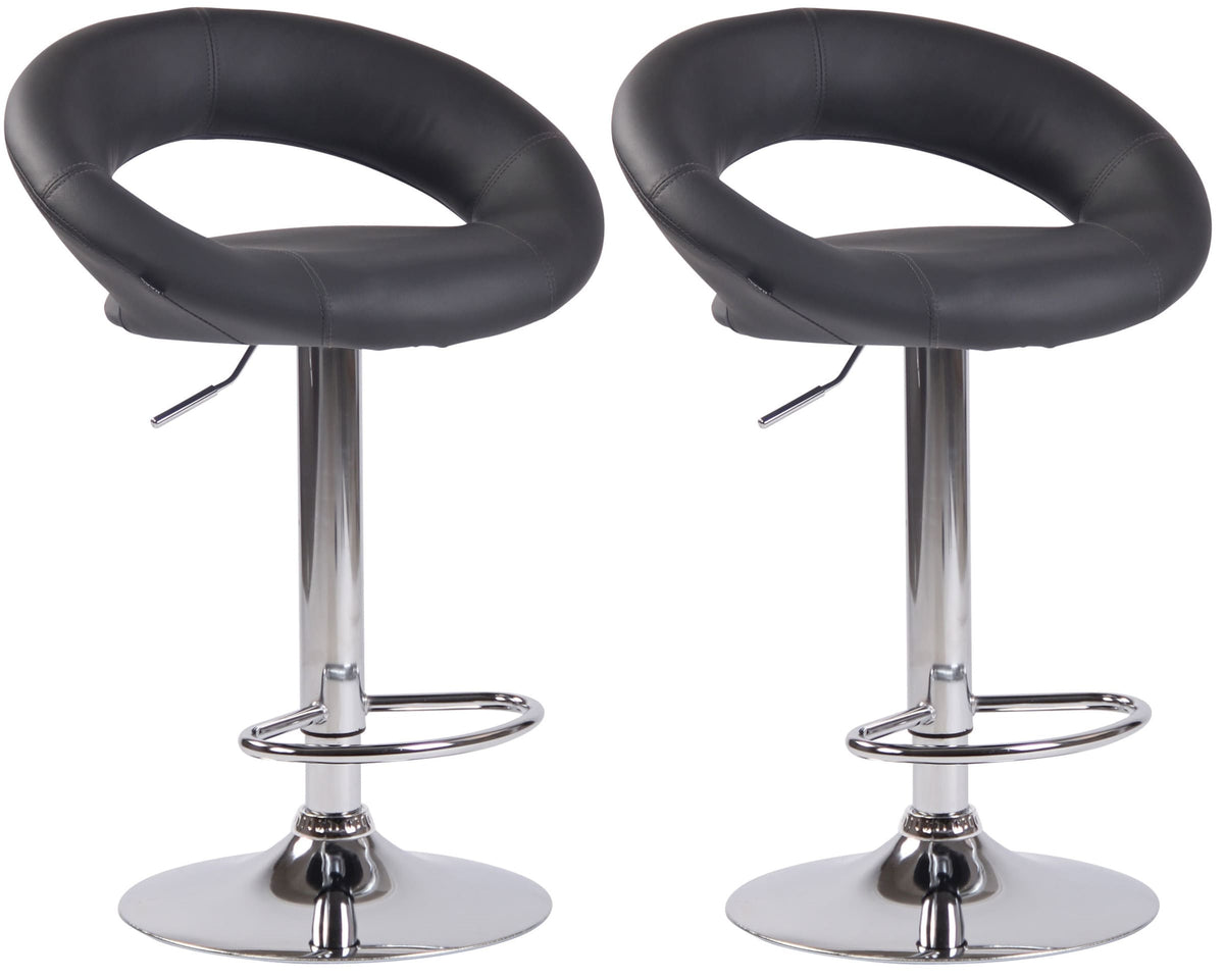 2er Set Barhocker Olinda Kunstleder chrom - grau