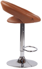 2er Set Barhocker Olinda Kunstleder chrom - hellbraun