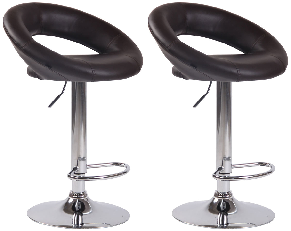 2er Set Barhocker Olinda Kunstleder chrom - braun
