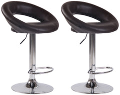 2er Set Barhocker Olinda Kunstleder chrom - braun