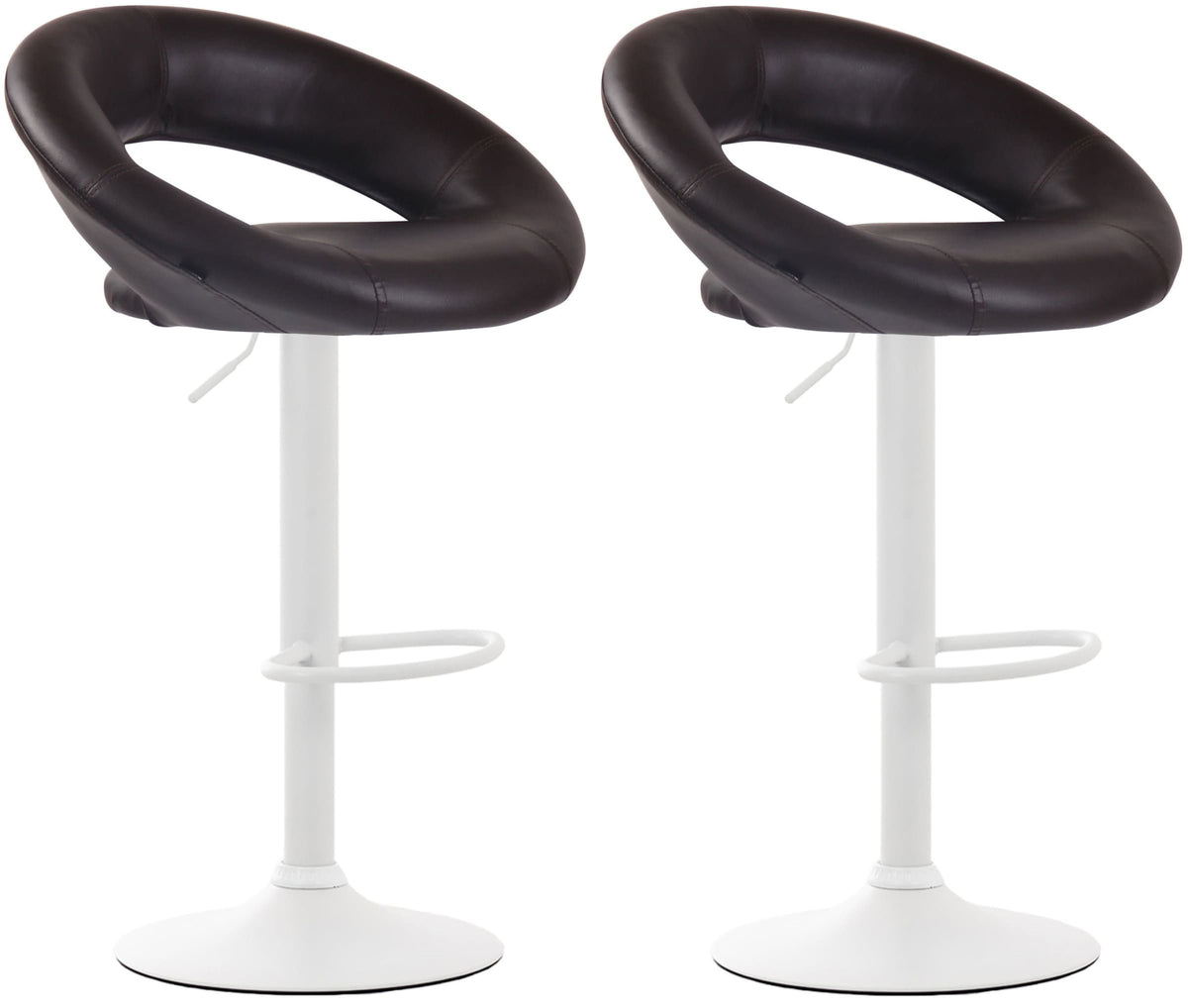 2er Set Barhocker Olinda Kunstleder wei� - braun