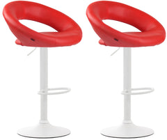 2er Set Barhocker Olinda Kunstleder wei� - rot