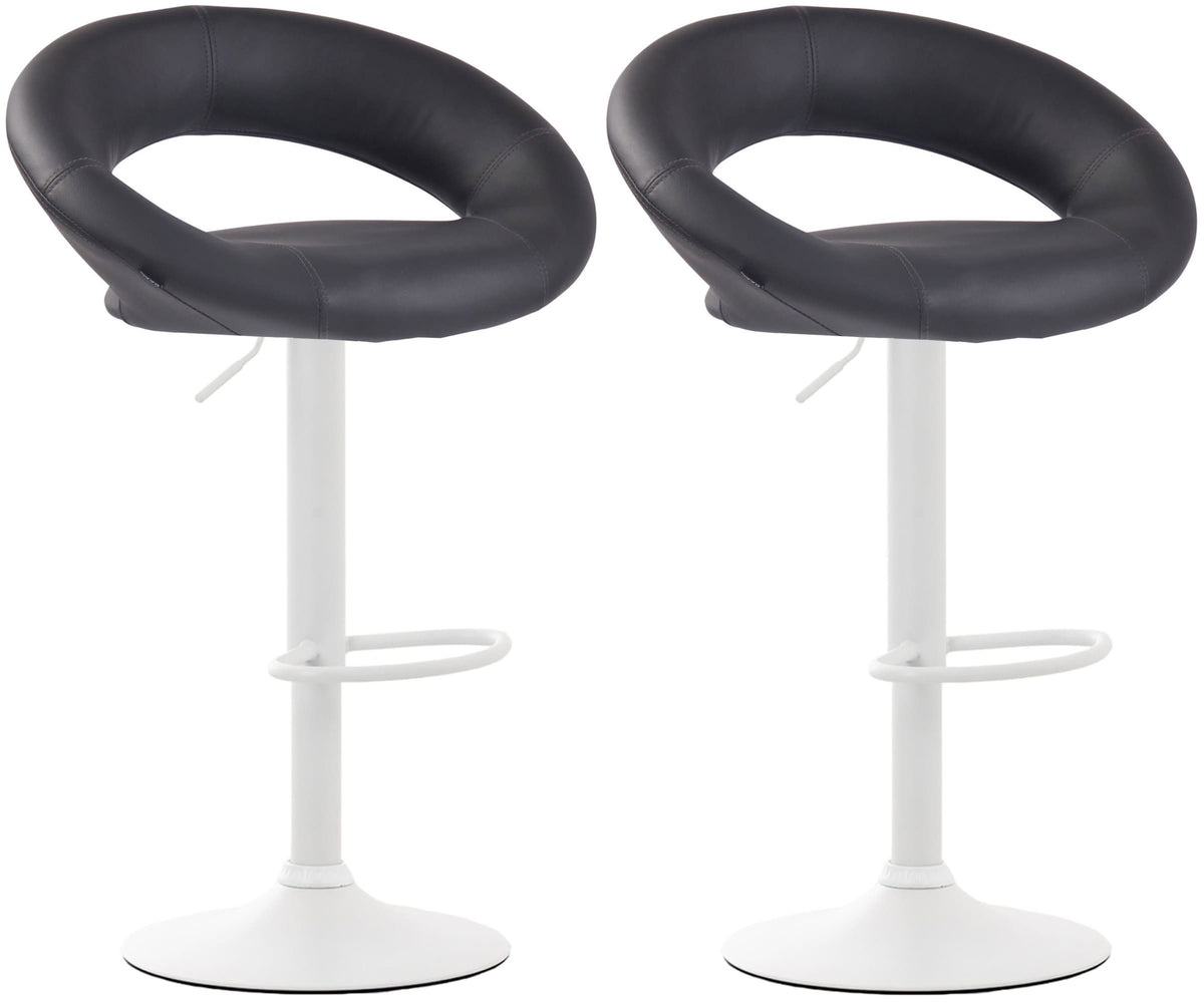 2er Set Barhocker Olinda Kunstleder wei� - grau