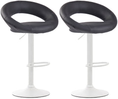 2er Set Barhocker Olinda Kunstleder wei� - grau