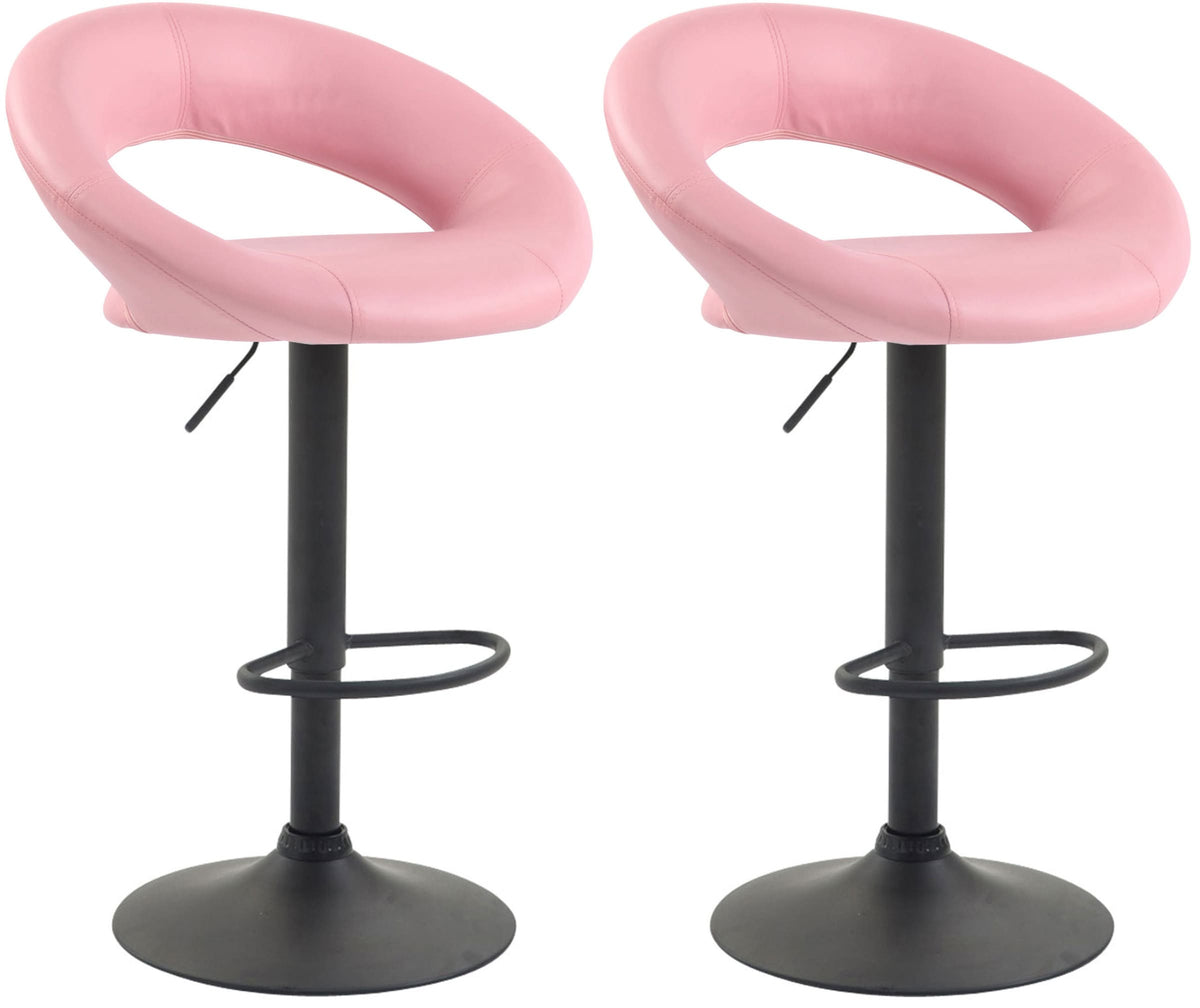 2er Set Barhocker Olinda Kunstleder schwarz - pink