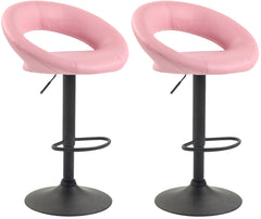 2er Set Barhocker Olinda Kunstleder schwarz - pink