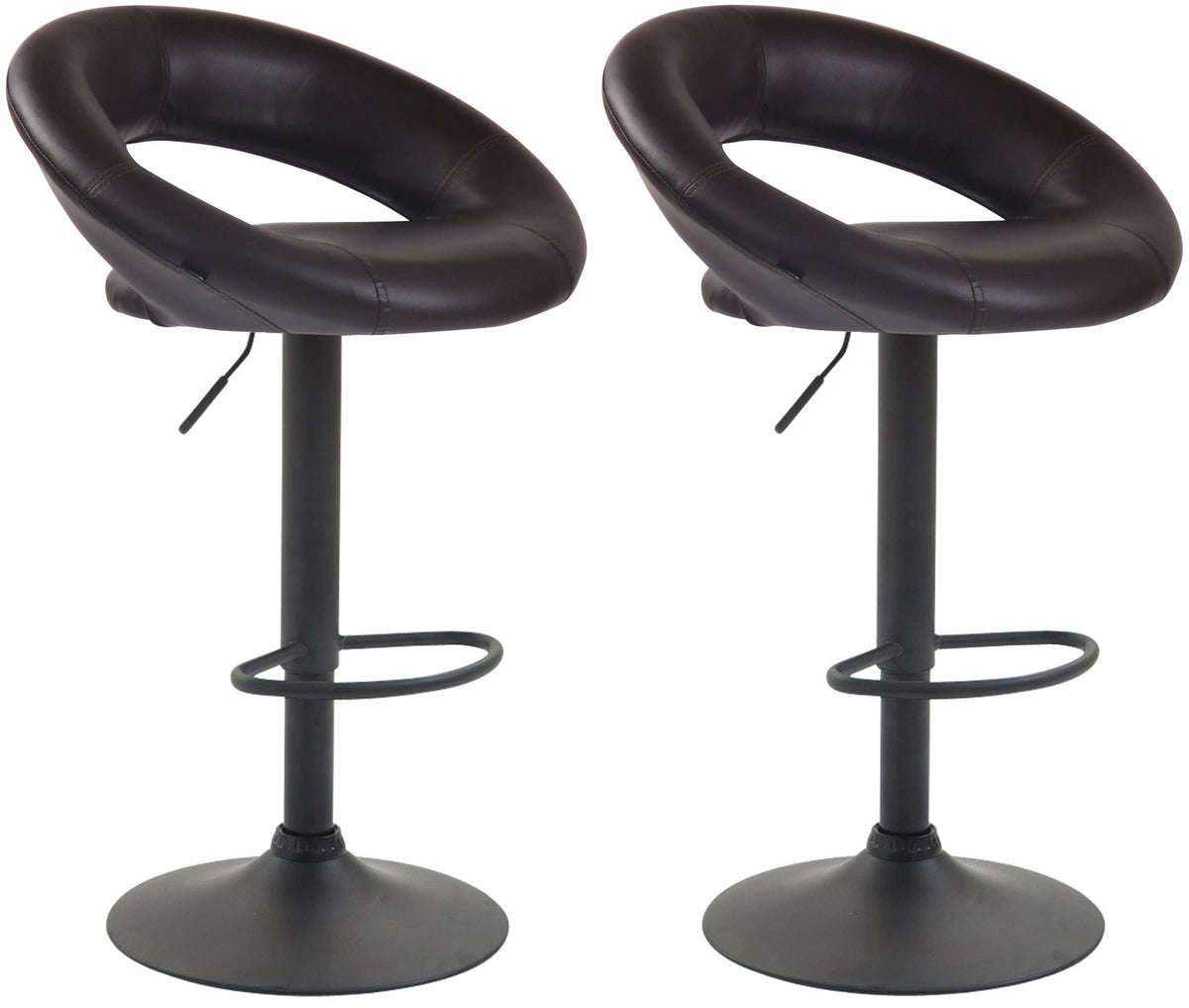 2er Set Barhocker Olinda Kunstleder schwarz - braun