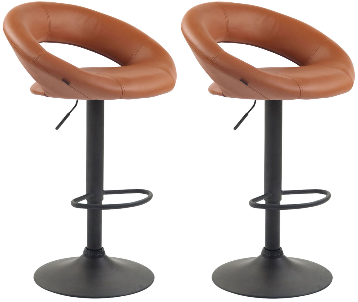 2er Set Barhocker Olinda Kunstleder schwarz - hellbraun