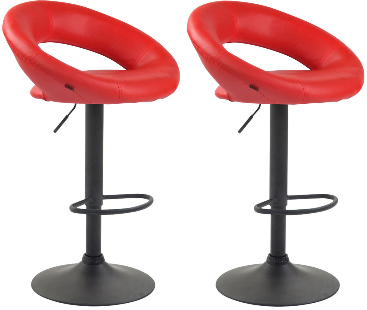 2er Set Barhocker Olinda Kunstleder schwarz - rot
