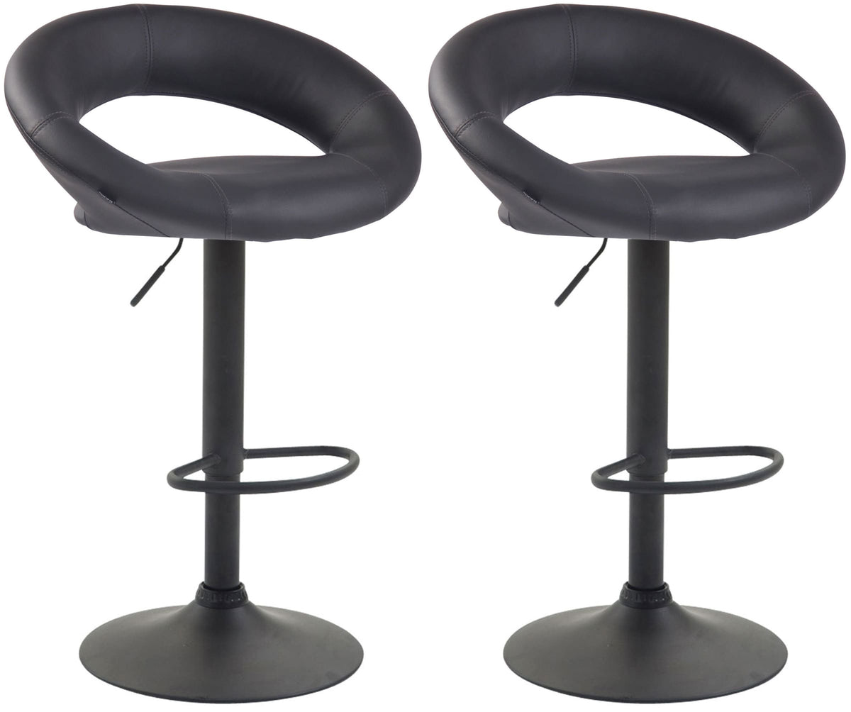 2er Set Barhocker Olinda Kunstleder schwarz - grau