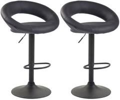 2er Set Barhocker Olinda Kunstleder schwarz - grau