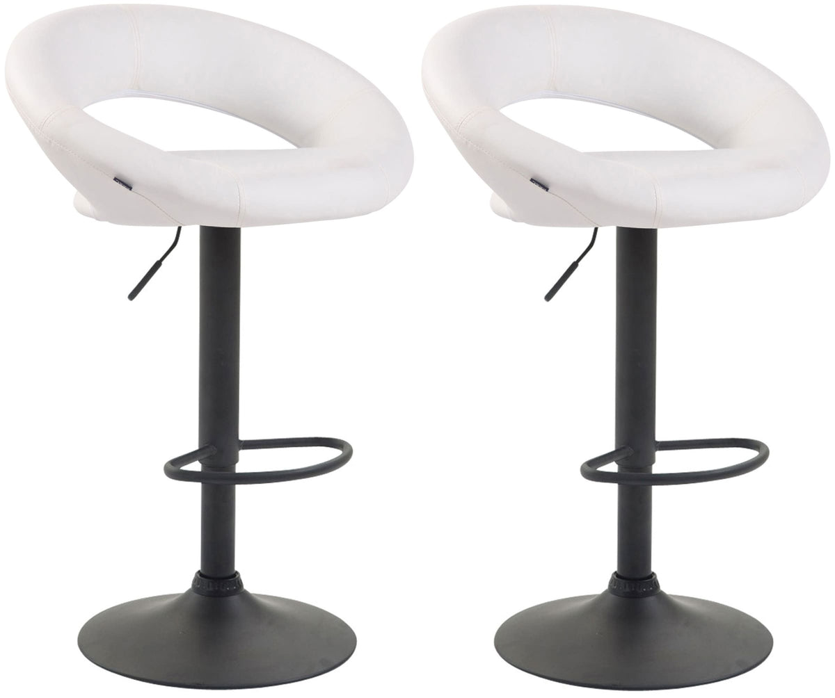 2er Set Barhocker Olinda Kunstleder schwarz - wei�