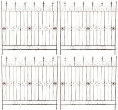 4er Set Gartenz�une Mangold - antik braun