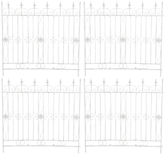 4er Set Gartenz�une Mangold - antik wei�